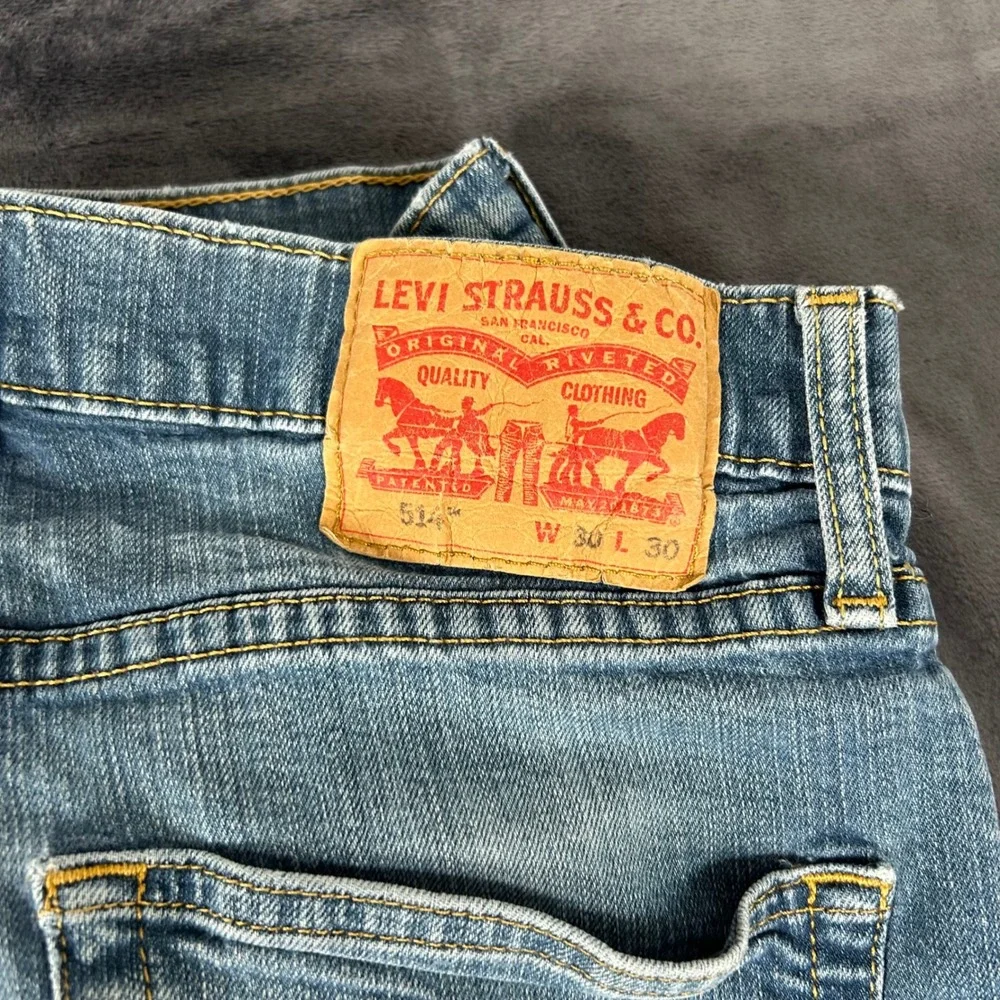 Levi's 514 Straight Fit Jeans Mens 30x30 Light Wash Denim Blue Pants